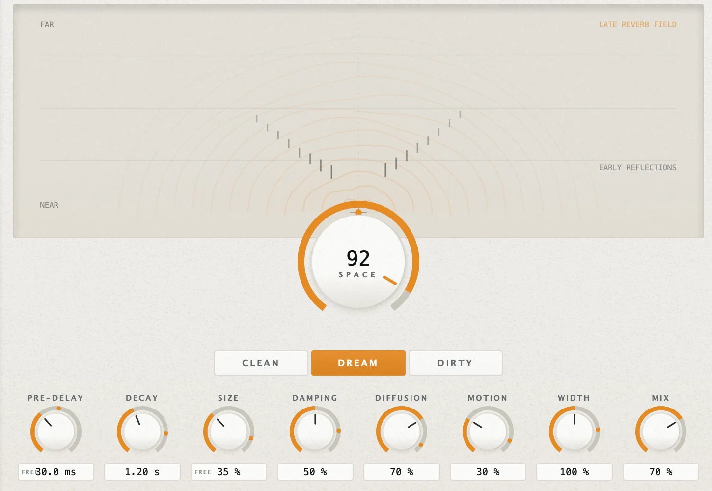 Plenum reverb and spatial audio plug-in interface